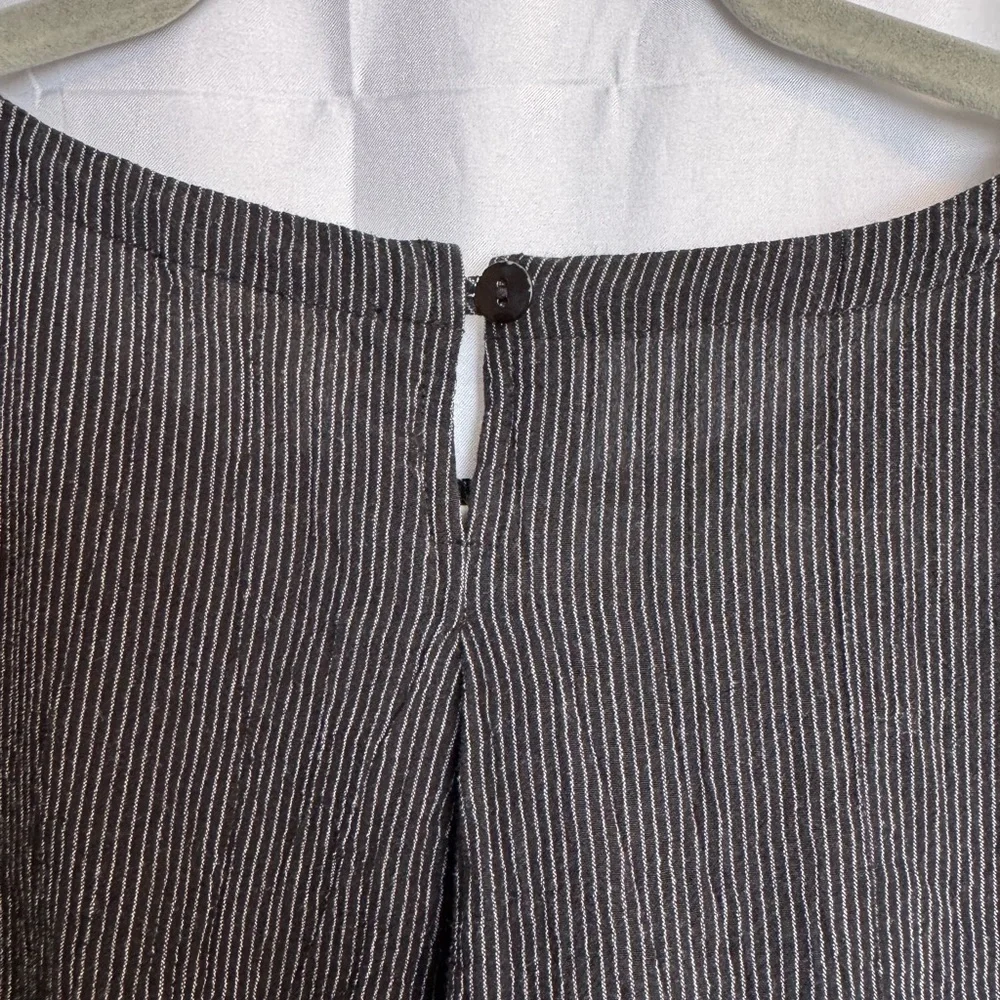 Eileen Fisher Black and White Pinstripe Tunic Top Size Medium - Picture 5 of 6